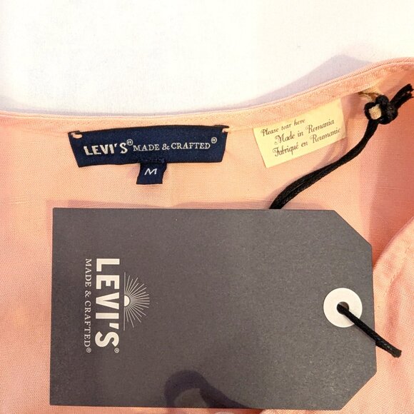 NWT Levi’s | Lyocell Flax Open Back Peasant Blouse Top in Orange Sorbet | Medium - Picture 5 of 11